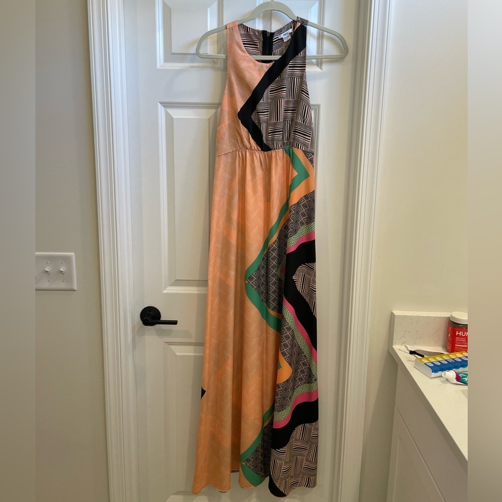 Orange Patterned Bar III Maxi Dress